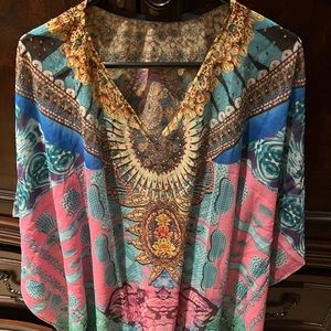 Floral Bright Kaftan embellished with sparkly stones